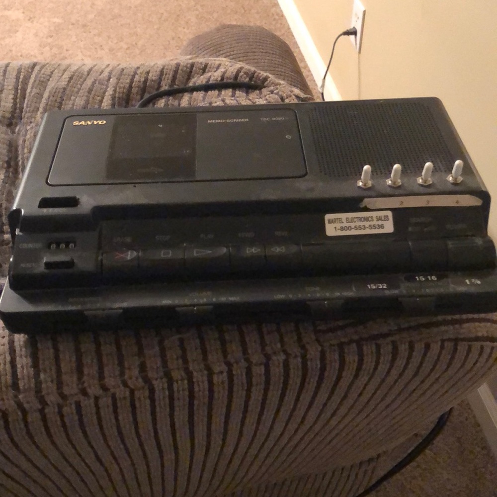 Sanyo Memo Scriber modified to 8 track Transcriber
